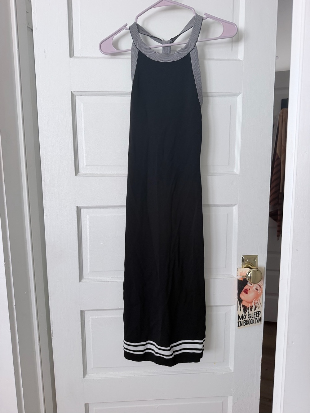 Mango black knit racerback dress